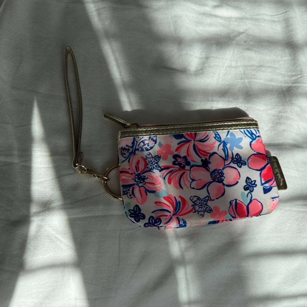 Lilly Pulitzer Pink and Blue Floral Wristlet